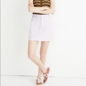 Madewell lilac Rigid Denim A-Line Mini Skirt